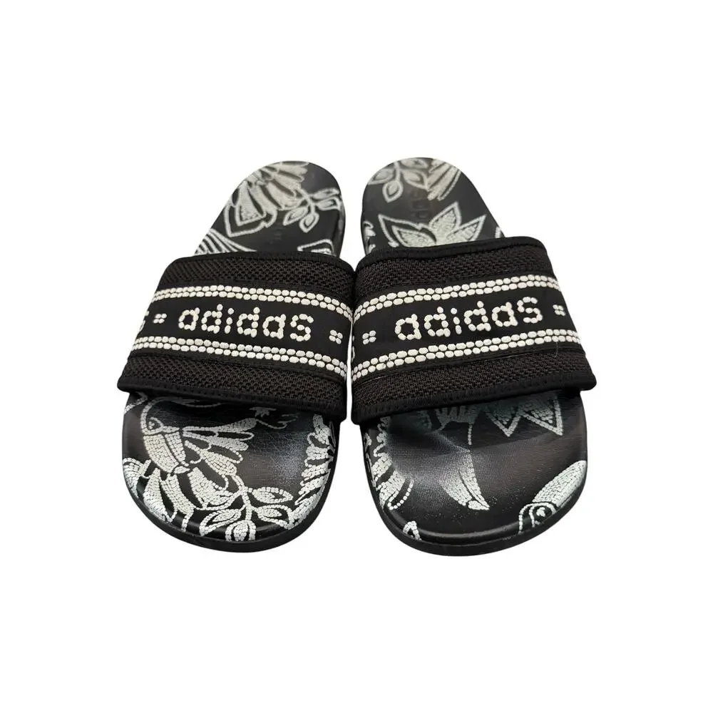 adidas Adilette Comfort Floral Black Slides GV7085 Women’s US 7